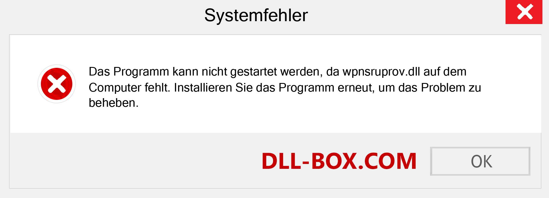 wpnsruprov.dll-Datei fehlt?. Download für Windows 7, 8, 10 - Fix wpnsruprov dll Missing Error unter Windows, Fotos, Bildern