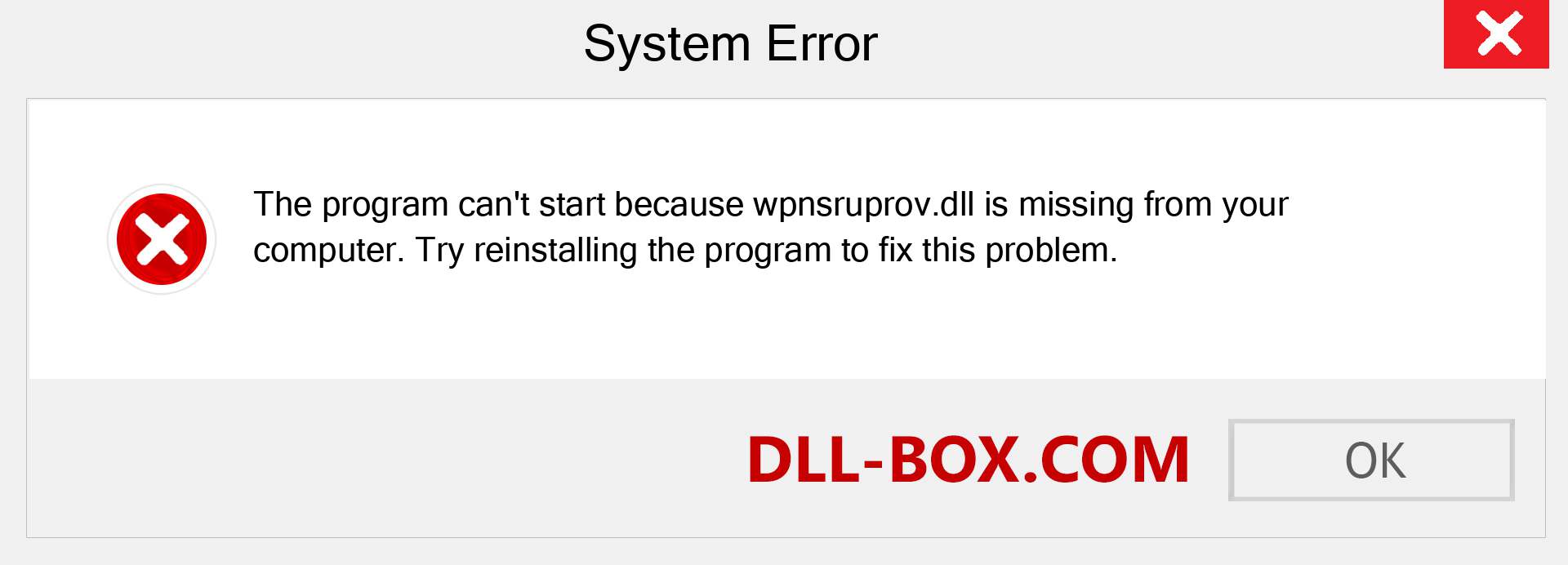  wpnsruprov.dll file is missing?. Download for Windows 7, 8, 10 - Fix  wpnsruprov dll Missing Error on Windows, photos, images