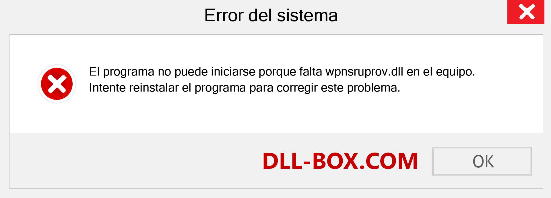 ¿Falta el archivo wpnsruprov.dll ?. Descargar para Windows 7, 8, 10 - Corregir wpnsruprov dll Missing Error en Windows, fotos, imágenes