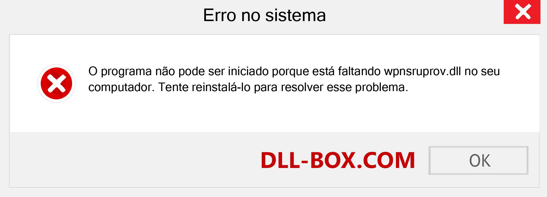 Arquivo wpnsruprov.dll ausente ?. Download para Windows 7, 8, 10 - Correção de erro ausente wpnsruprov dll no Windows, fotos, imagens